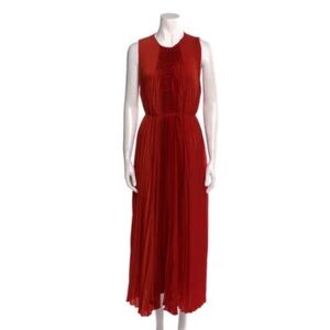 Pleated Vince red dress - belted